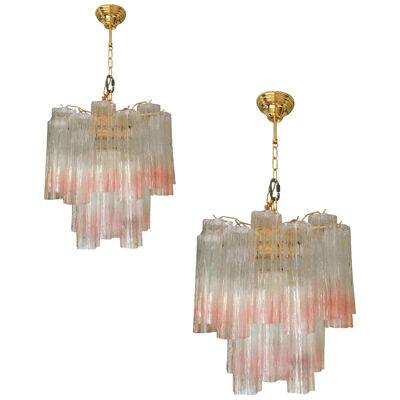Murano Glass Tronchi Venini Style Chandelier lot of 2 or a pair of chandeliers
