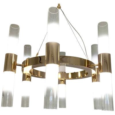 RING CHANDELIER WITH GRADIENT WHITE GLASSES  by SimoEng