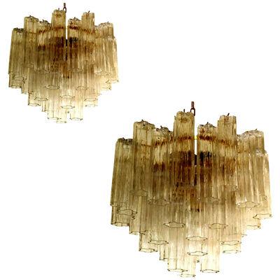 Murano Glass Sputnik Chandelier, Mazzega Style lot of 2 or a pair of chandeliers