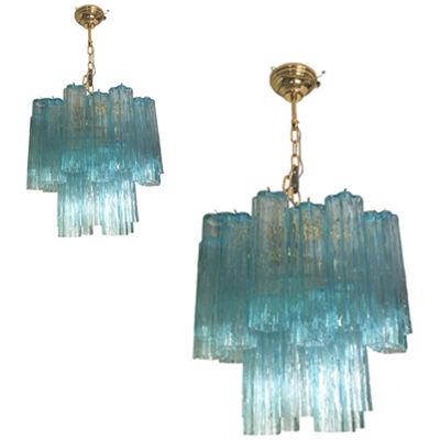 Murano Style Glass Chandelier & lot of 2 or a pair of chandeliers