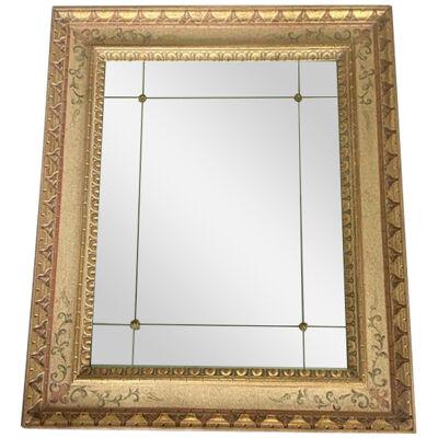 Venetian Mirror in Solid Linden Wood, Hand-Decorated