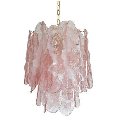 Murano Glass "Spider" Sputnik Chandelier in Pink and White