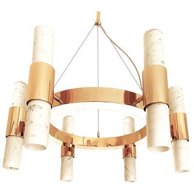 LUXURY DOUBLE CARRARA MARBLE RING CHANDELIER  by SimoEng