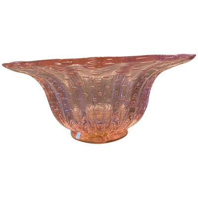 Handmade Pink with air balls Murano Glass Vase like venini ercole barovier style