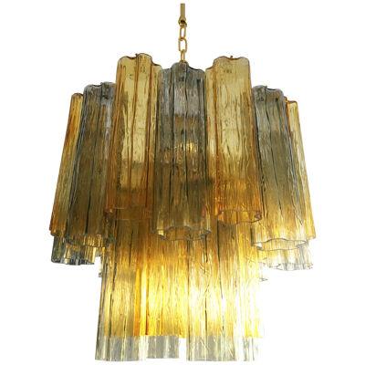 FUME’ and AMBRA “TRONCHI” MURANO GLASS CHANDELIER D50 by SimoEng