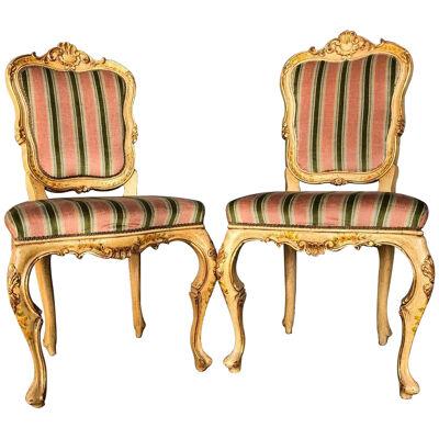 Lot of 2 Chairs carved to love in maple wood lacquered in "Cren Cren" 