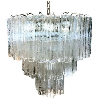 CLEAR “TRONCHI” MURANO GLASS CHANDELIER D60-3L