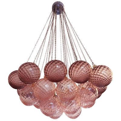 “BALLOTTON” PINK AND AMETISTA MURANO GLASS SPHERES CHANDELIER by SimoEng
