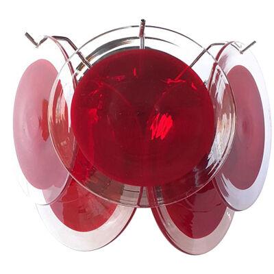 RED “DISKS” MURANO GLASS WALL SCONCE 1L