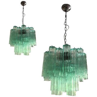 Murano Glass Sputnik Multicolor, Mazzega Style lot of 2 or a pair of chandeliers