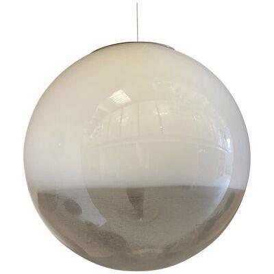 Contemporary Vanished White Sphere in Murano Glass Pendant Light