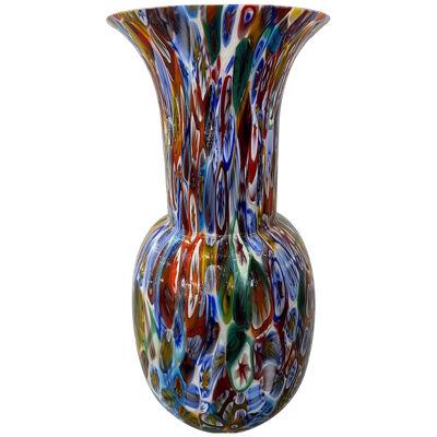 Vase Murrine in Murano Style Glass With Multicolored like venini style