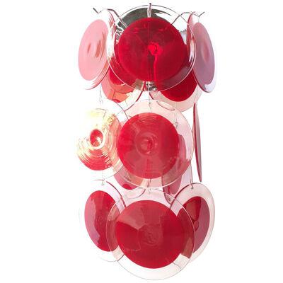 RED “DISKS” MURANO GLASS WALL SCONCE 3L