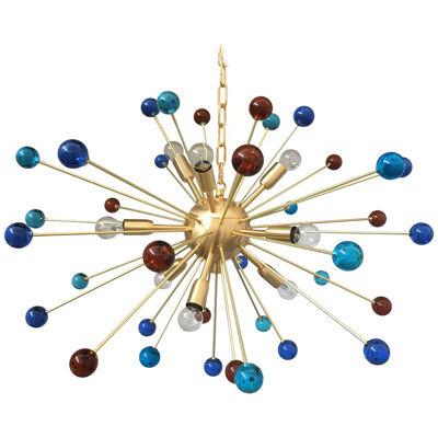 MULTICOLOUR “STAR” MURANO GLASS OVAL SPUTNIK CHANDELIER by SimoEng