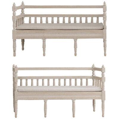 Pair of 19th c. Swedish Gustavian Style Painted Sofa Benches