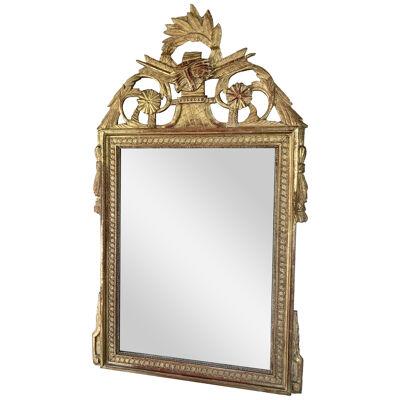 18th c. French Louis XVI Period Giltwood Mirror with Original Mirror Plate