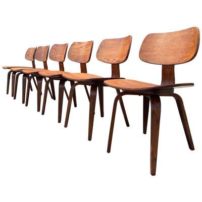 Set of Six Dining Chairs Designed by Bruno Weil for Thonet, Bentwood