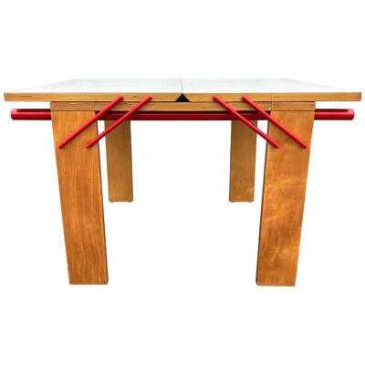 Designer Dining Table, Plywood, Red