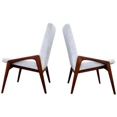 Pair of Danish Modern Chairs, Walnut, 1950s, Excellent Condition