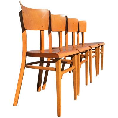 Set of Four Beautiful Bentwood Kitchen Dining Chairs, 1950s