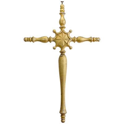 Early 19Th Century Giltwood And Gesso Large Italian Cross