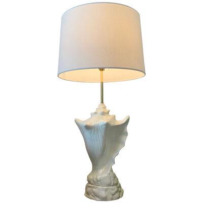 Mid Century Ceramic Conch Shell Table Lamp