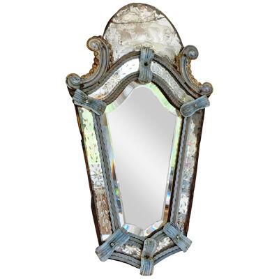 Venetian Murano Glass Etched Griffon Mirror 19th Century