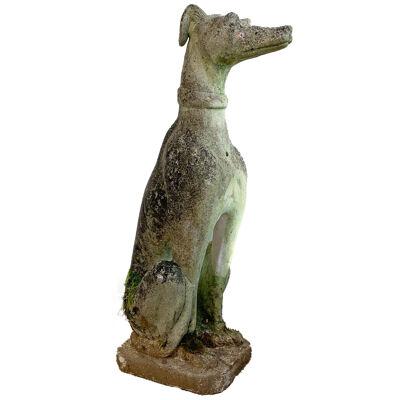 Mid Century Life Size Italian Composite Stone Greyhound Statue