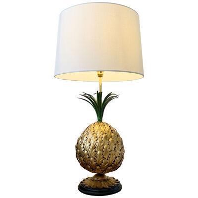 Italian Gilt Metal Pineapple Table Lamp 1950’s