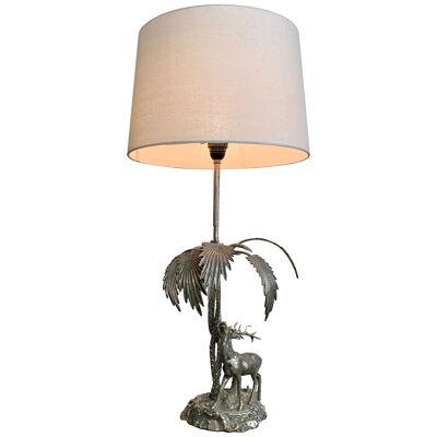 Valenti Stag silver plate table lamp 1970's