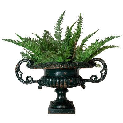 19th Century French cast iron urn with decorative handles