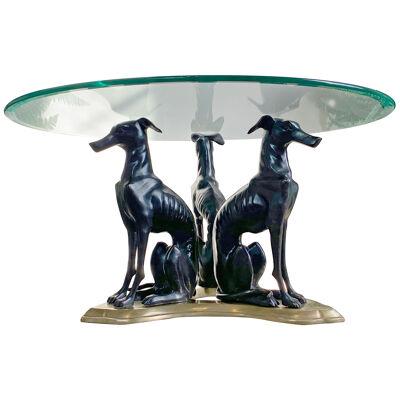 Maitland Smith for the Daniel Brooks Gallery Bronze Whippet Dog Coffee Table