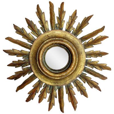 Late 19th Century Wooden Sunburst Mirror