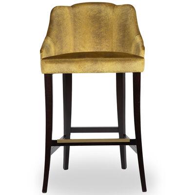 Mary Bar Chair with Brass Detail by Salma Furniture
