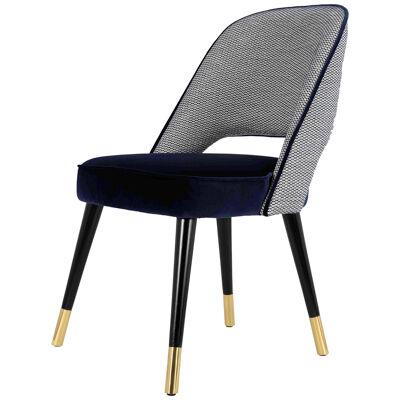 Alice Dining Chair with Brass Details by Salma Furniture