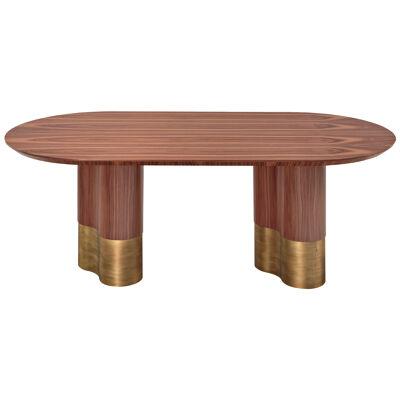 Marie Dining Table with Brass Detail by Salma Furniture