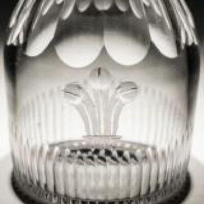 Cut Glass Georgian Decanter Engraved with the Prince of Wales Feathers