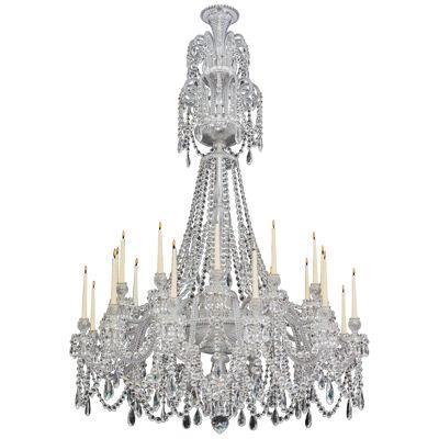 A LARGE TWENTY FOUR LIGHT CUT GLASS VICTORIAN CHANDELIER BY PERRY & CO LONDON