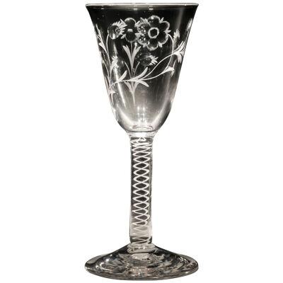Engraved Opaque Twist Wine Glass