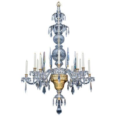 A GEORGE II CUT GLASS ROCOCO CHANDELIER ATTRIBUTED TO THOMAS BETTS