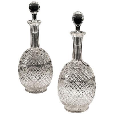 A Pair of Cut and Engraved Victorian Crystal Decanters