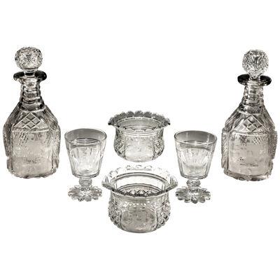 A ELABORATE SUITE OF REGENCY PERIOD CUT GLASS FROM THE LAMBTON SERVICE