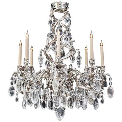 Highly Important Rock Crystal Chandelier in Louis XV Manner