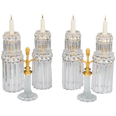 A Fine Pair of Pillar and File Cut Candelabra by John Blades