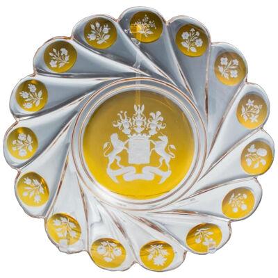 A Fine Set of Eight Rothschild Amber Overlay Plates