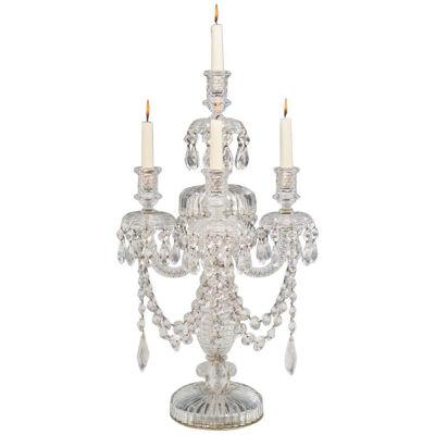 Large Elaborately Cut Single Candelabra by Perry & Co., London