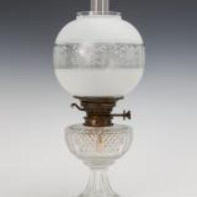 A Small Cut Glass Victorian Oil Lamp
