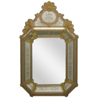 Handmade Etched Venetian Mirror by Fratelli Tosi