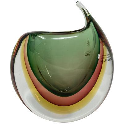 Sommerso Murano Glass Vase by Valter Rossi