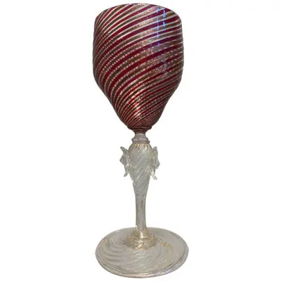 Vintage Wine Glasses Attributed to Salviati